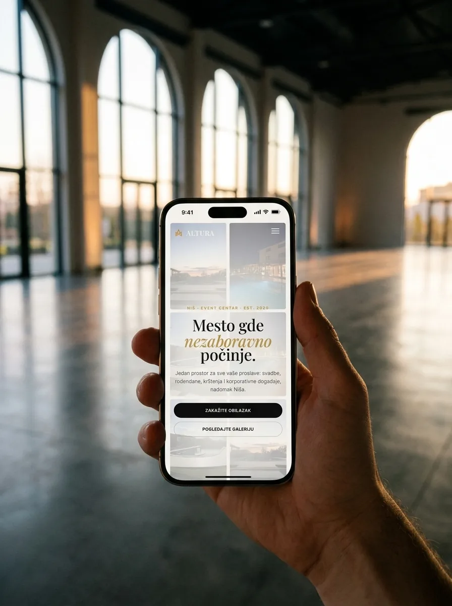 Mobilna verzija sajta Altura u ruci